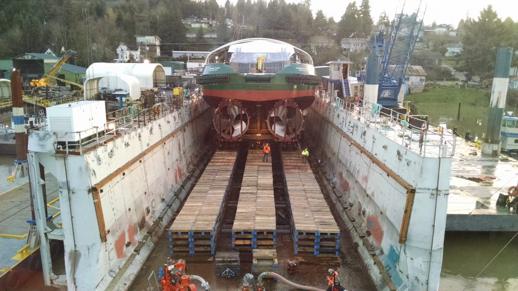 new marine vessel leaves drydock